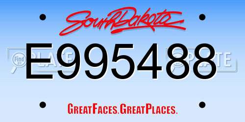 E995488 South Dakota License Plate