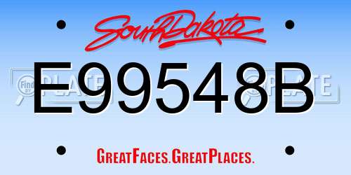 E99548B South Dakota License Plate