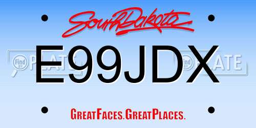 E99JDX South Dakota License Plate