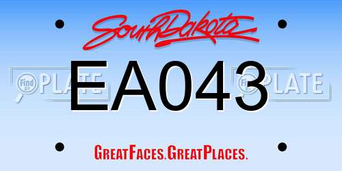 EA043 South Dakota License Plate