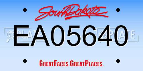EA05640 South Dakota License Plate