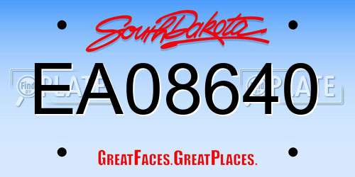 EA08640 South Dakota License Plate