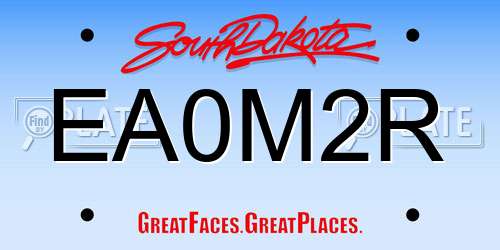 EA0M2R South Dakota License Plate