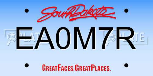 EA0M7R South Dakota License Plate