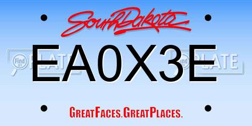 EA0X3E South Dakota License Plate