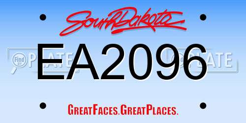 EA2096 South Dakota License Plate