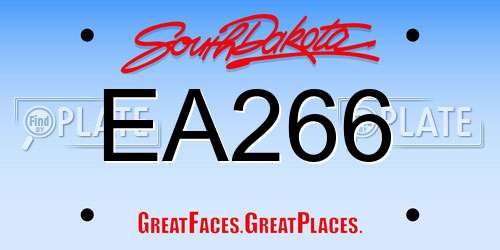 EA266 South Dakota License Plate
