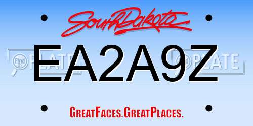 EA2A9Z South Dakota License Plate