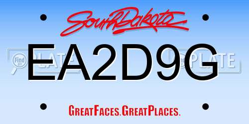 EA2D9G South Dakota License Plate