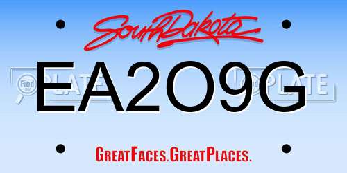 EA2O9G South Dakota License Plate