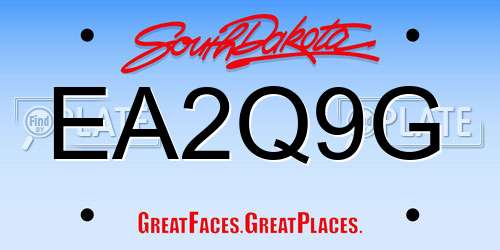 EA2Q9G South Dakota License Plate