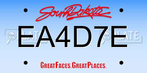 EA4D7E South Dakota License Plate