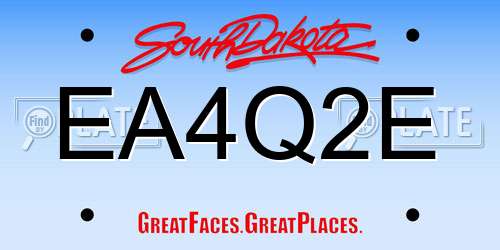 EA4Q2E South Dakota License Plate
