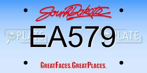 EA579 South Dakota License Plate