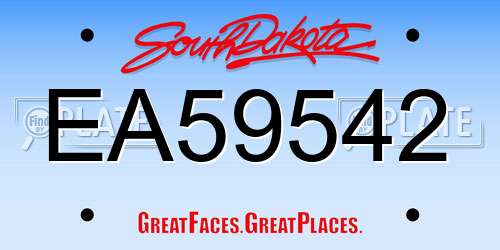 EA59542 South Dakota License Plate