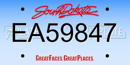 EA59847 South Dakota License Plate