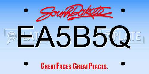 EA5B5Q South Dakota License Plate