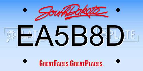 EA5B8D South Dakota License Plate