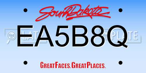 EA5B8Q South Dakota License Plate