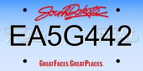 EA5G442 South Dakota License Plate