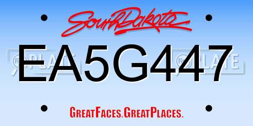 EA5G447 South Dakota License Plate