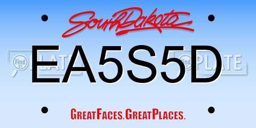 EA5S5D South Dakota License Plate