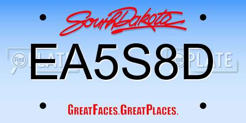EA5S8D South Dakota License Plate