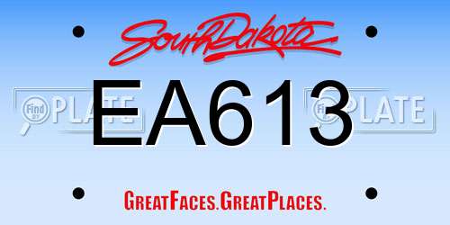 EA613 South Dakota License Plate