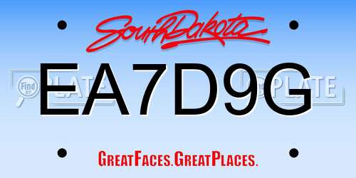 EA7D9G South Dakota License Plate