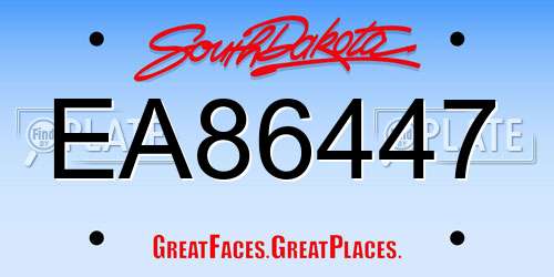 EA86447 South Dakota License Plate