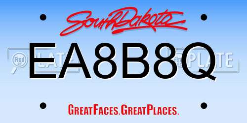 EA8B8Q South Dakota License Plate
