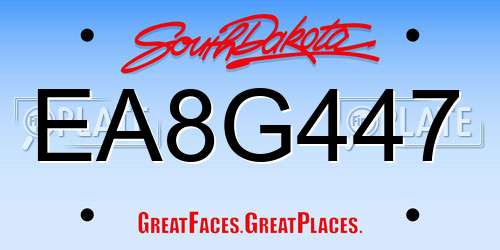 EA8G447 South Dakota License Plate