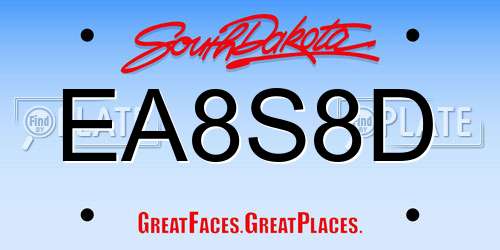 EA8S8D South Dakota License Plate