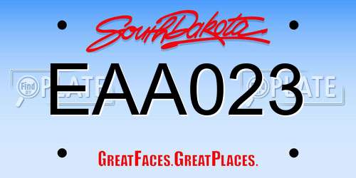 EAA023 South Dakota License Plate