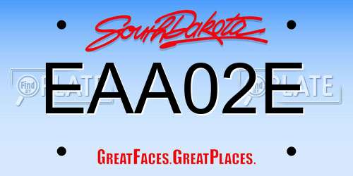 EAA02E South Dakota License Plate
