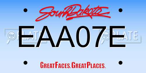 EAA07E South Dakota License Plate
