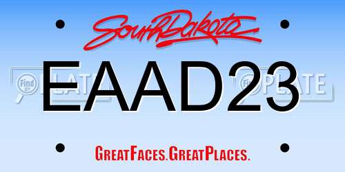 EAAD23 South Dakota License Plate