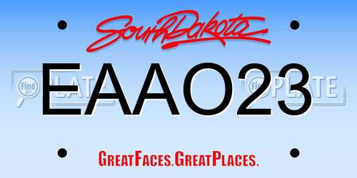 EAAO23 South Dakota License Plate