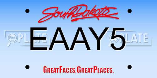 EAAY5 South Dakota License Plate