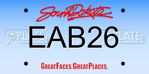 EAB26 South Dakota License Plate