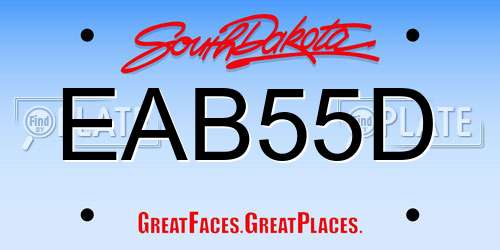 EAB55D South Dakota License Plate