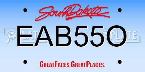 EAB55O South Dakota License Plate