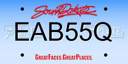EAB55Q South Dakota License Plate