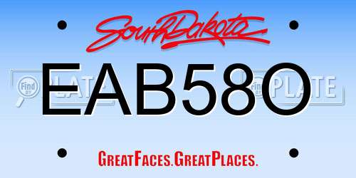 EAB58O South Dakota License Plate