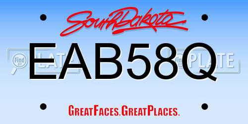 EAB58Q South Dakota License Plate