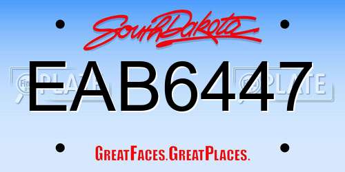 EAB6447 South Dakota License Plate