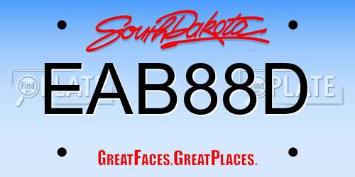 EAB88D South Dakota License Plate