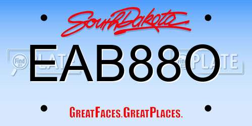 EAB88O South Dakota License Plate