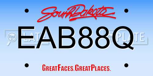 EAB88Q South Dakota License Plate