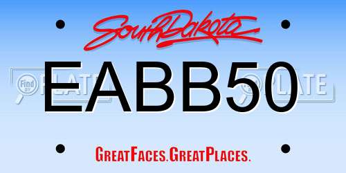 EABB50 South Dakota License Plate